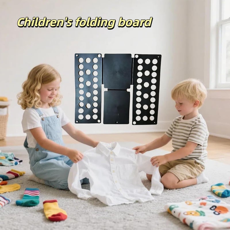WQQWQQ Kids Clothes Folding Board, Small Size for 2-8 Years Old,Foldable Tool for Home Storage for Kids Laundry Organizer, Not for Adult Use（black） - Image 5